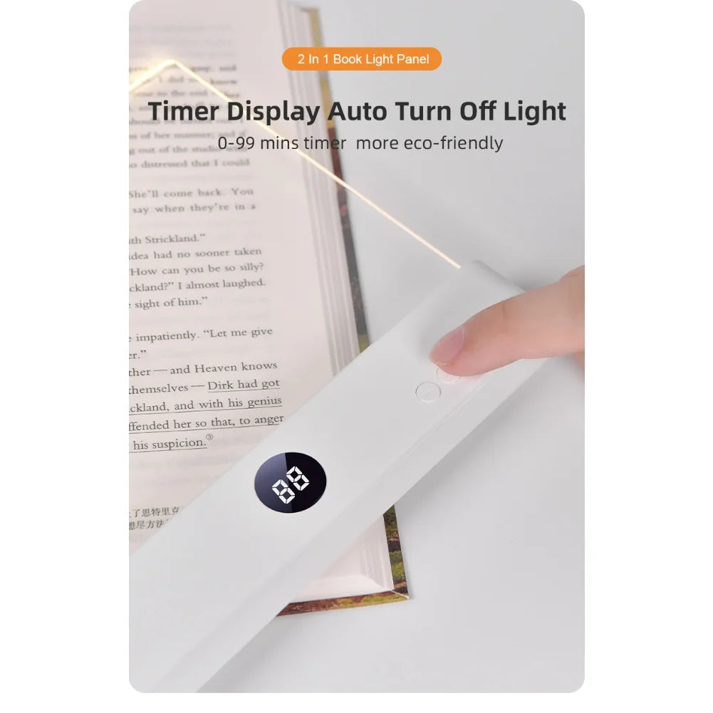 Smart LED Flat Panel Book Light Rechargeable Eye Protection Night Reading Reading Lamp For Students Indoor Use 2In1 Night Light
