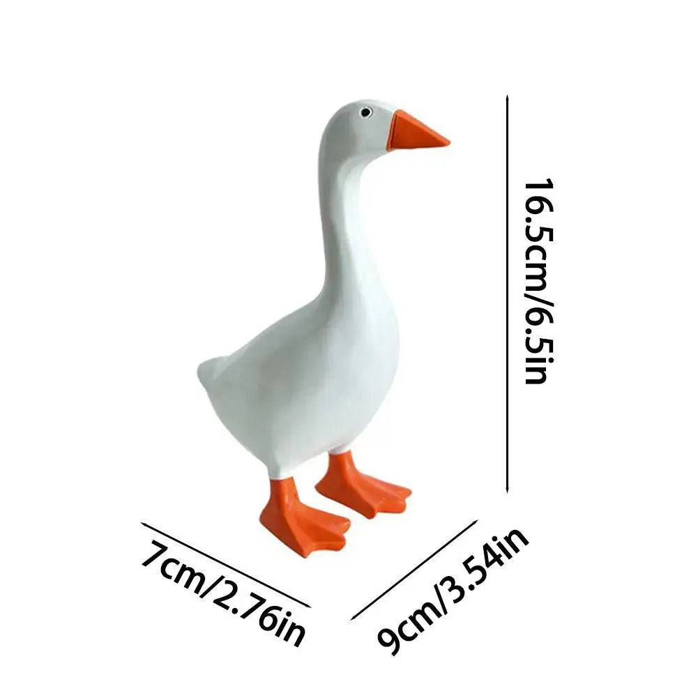 Figurines Goose Key Holder, Resin Goose Statue with Base for Key Hanger,Funny Keychain Hanging Rack for Home Office Table Decor