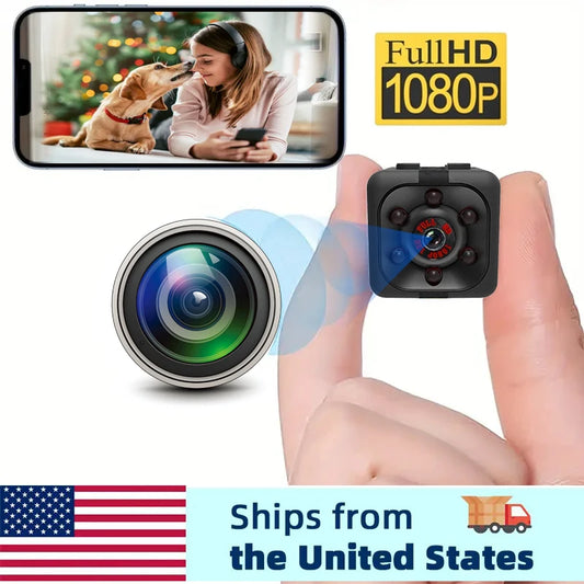 32GB Mini Camera, small Camera 1080P, Nanny Cam Full HD with Night Vision Motion Activation for Indoor Outdoor Covert Security
