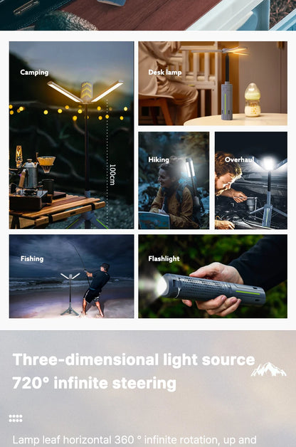 Rechargeable Outdoor Portable Hiking Camping Fishing Flashlight Telescoping Camping Lantern Telescopic Camping Light
