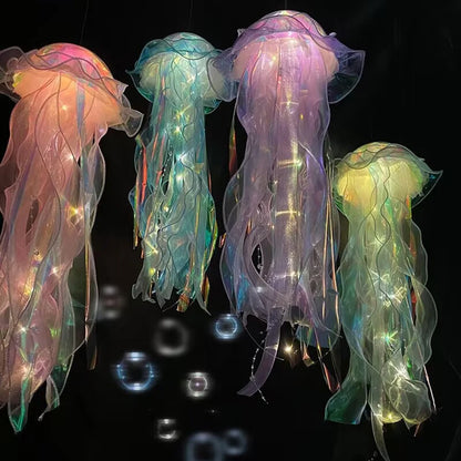 1-5PCS LED Jellyfish Lamp Portable Flower Light Girl Room Atmosphere Decoration Lamp Bedroom Night Lamp Home Decoration Decor