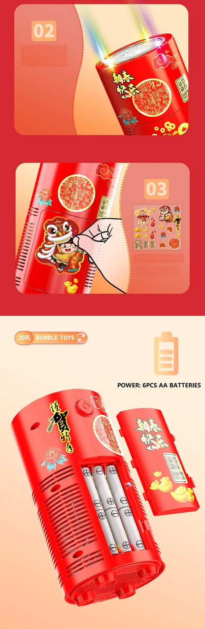 20 holes Fireworks bubble machine bubble blower on the ground electronic automatic landing Spring Festival gift New Year toys