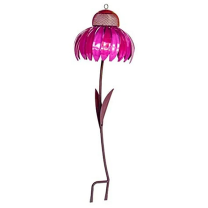 【Hot Cake】Red Bird Feeder Bottle With Stand Outdoor Garden Flower Shaped Bird Feeder Easy To Use
