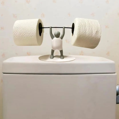 Funny Weightlifter Toilet Roll Holder Space Saving Plastic 3D Printed Toilet Paper Rack Fitness Themed