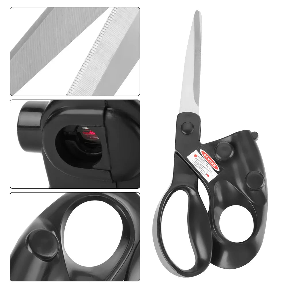 【New】Laser Guided Sewing Cut Professional Laser Guided Sewing Cut Straight Fast Fabric Paper Crafts Scissor
