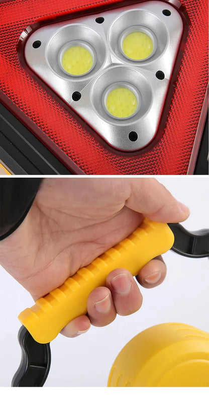 3 in 1 Solar Emergency Triangular Warning Light Safety Emergency Breakdown Alarm Lamp Portable Solar Light For Camping Workin