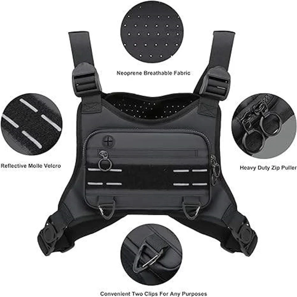 Outdoor Tactical Chest Bag Men's Vest EDC Waterproof Anti-Theft Chest Pack for Cycling Bags Running Front Chest Bag Handbag