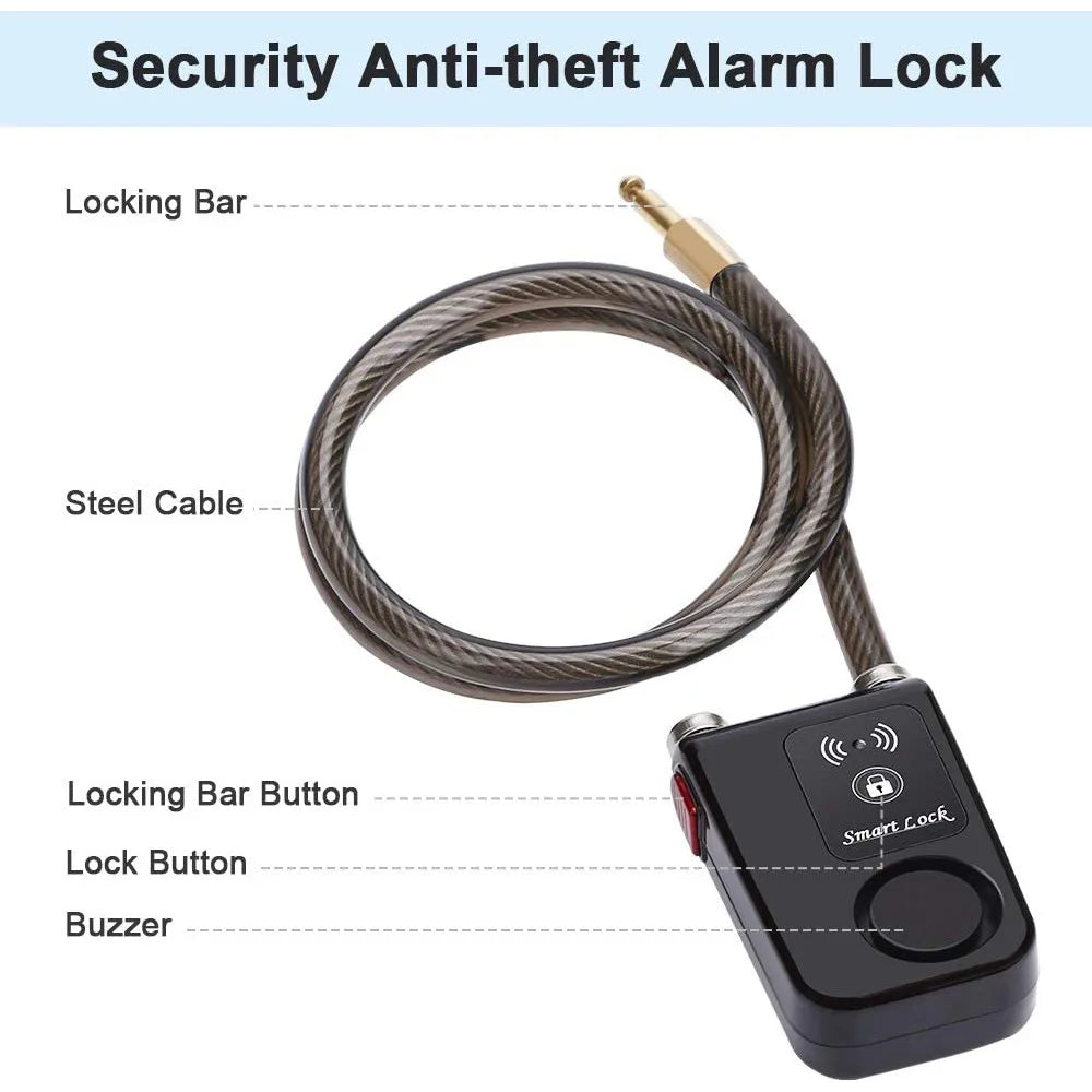 Bluetooth Smart Bike Lock Waterproof Anti Theft Password Lock Stainless Steel Chain Security Alarm for Bicycle Cycling