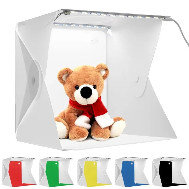 Foldable Lightbox Portable Photography LED Photo Studio Tent LED Softbox 6 Color Background Kit USB Light Box For DSLR Camera
