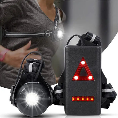 1pc Outdoor  Night Running USB ChargingLights LED Chest Lamp Back Warning Light for Camping Hiking Running Jogging Adventure