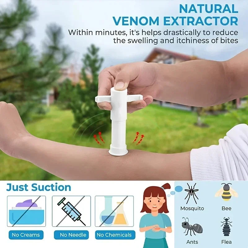 Suction Tool Poison Remover,Wasp Bed Bug Sting Sucker,vacuum Venom Extractor Outdoor Emergency  Detox First Aid Kit Safety Tool