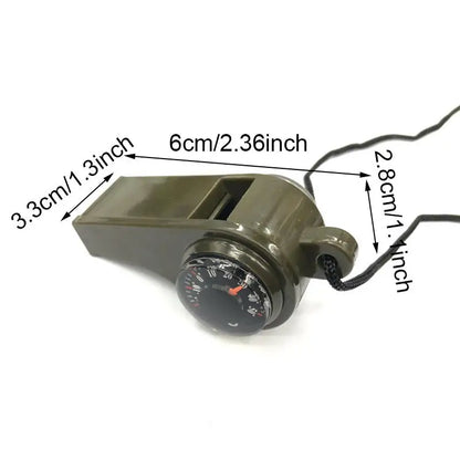 3-in-1 emergency survival whistle, compass, thermometer, referee cheerleading whistle, sports supplies