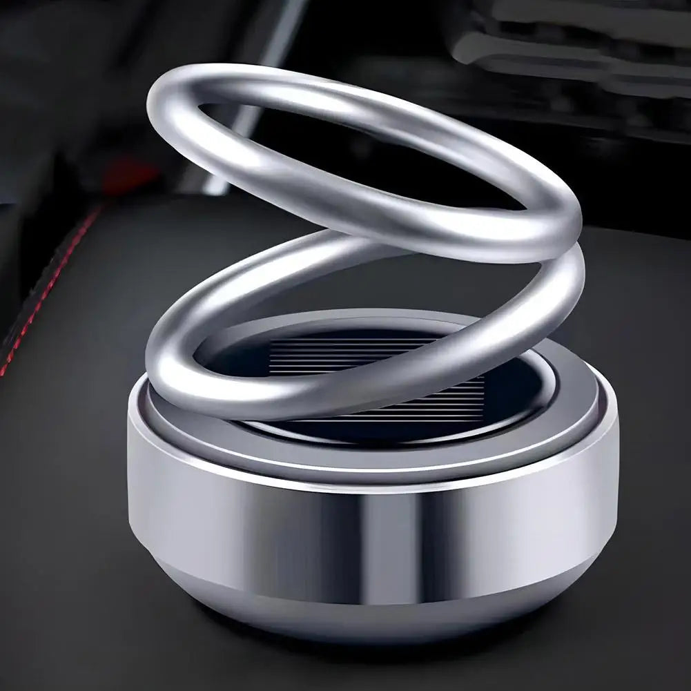 Solar Car Aromatherapy 360-degree Rotating Double Suspension Decoration Creative Car Interior Decoration Accessories