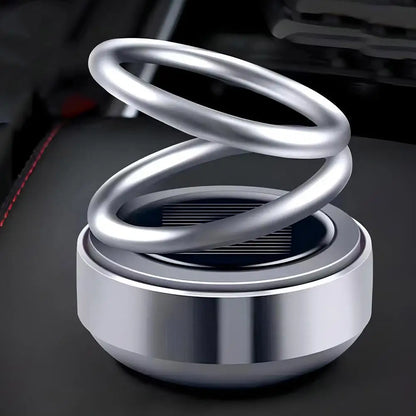 Solar Car Aromatherapy 360-degree Rotating Double Suspension Decoration Creative Car Interior Decoration Accessories