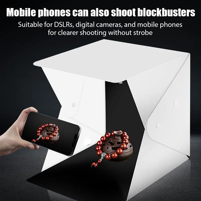 Foldable Lightbox Portable Photography LED Photo Studio Tent LED Softbox 6 Color Background Kit USB Light Box For DSLR Camera