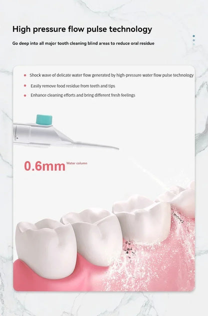 2025 Household High Pressure Oral Irrigator Portable Teeth Clean Water Dental Floss Manual High Pressure Water Toothpick 2024