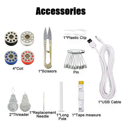 2025 New Mini Sewing Machine Handheld Mending Machine Plastic 2 Speed Single Thread Stitching Electric Sewing Small Gadget