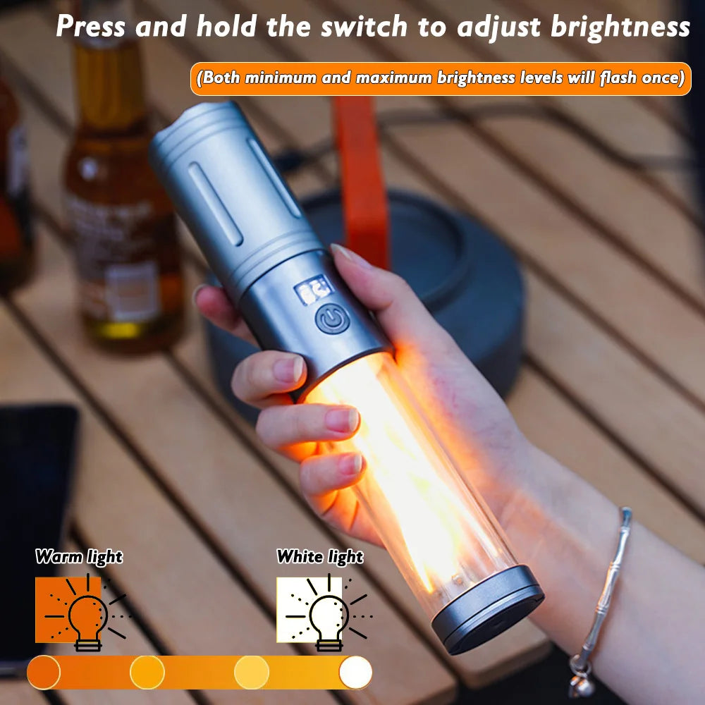 Rechargeable Outdoor Portable Hiking Camping Fishing Flashlight Telescoping Camping Lantern Telescopic Camping Light