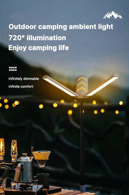 Rechargeable Outdoor Portable Hiking Camping Fishing Flashlight Telescoping Camping Lantern Telescopic Camping Light
