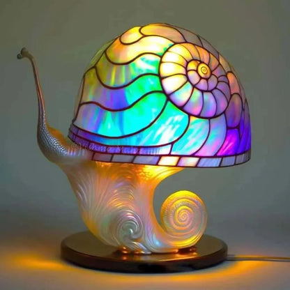 Creative Stained Plant Series Table Lamps Resin Colorful Bedroom Bedside Flower Mushroom Retro Table Night Lamp Atmosphere Light
