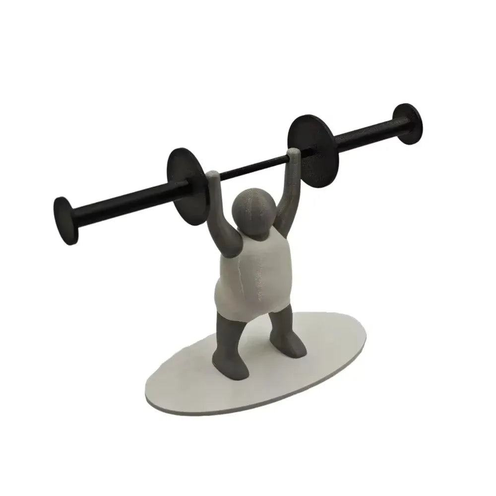 Funny Weightlifter Toilet Roll Holder Space Saving Plastic 3D Printed Toilet Paper Rack Fitness Themed