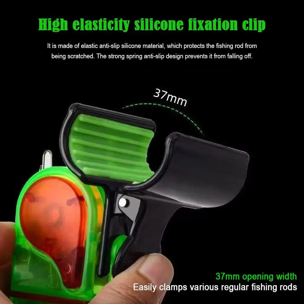 1/2PCS Fishing Bite Alarm with LED Light, Clip On Fish Rod Electronic Fish Bite Alarm Sound Bite Alert Bell with LED Lights