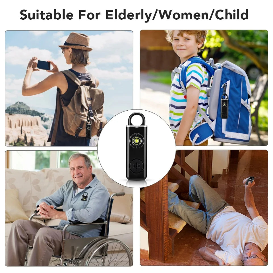 Hollarm Self Defense Personal Alarm for Women, Children, Elderly 130dB Siren Loud Rechargeable Keychain Alarm with LED Light