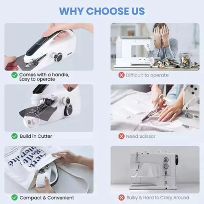 2025 New Mini Sewing Machine Handheld Mending Machine Plastic 2 Speed Single Thread Stitching Electric Sewing Small Gadget