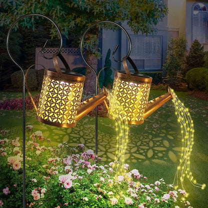 1pc Solar Watering Can with Lights,Solar Lanterns Outdoor Hanging Waterproof Garden Decor,Solar Garden Lights Yard Decorations