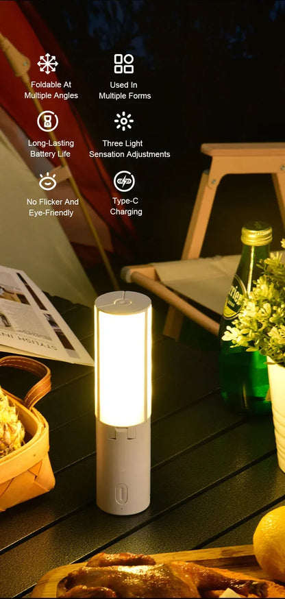 Folding Outdoor Camping Lamp Rechargeable Emergency Lamp High Capacity Lighting Torch Portable Tent Hanging Light Lantern