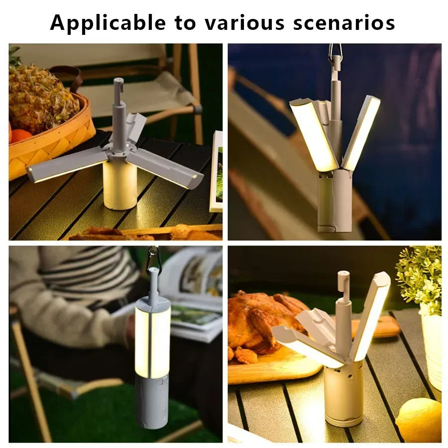 Folding Outdoor Camping Lamp Rechargeable Emergency Lamp High Capacity Lighting Torch Portable Tent Hanging Light Lantern