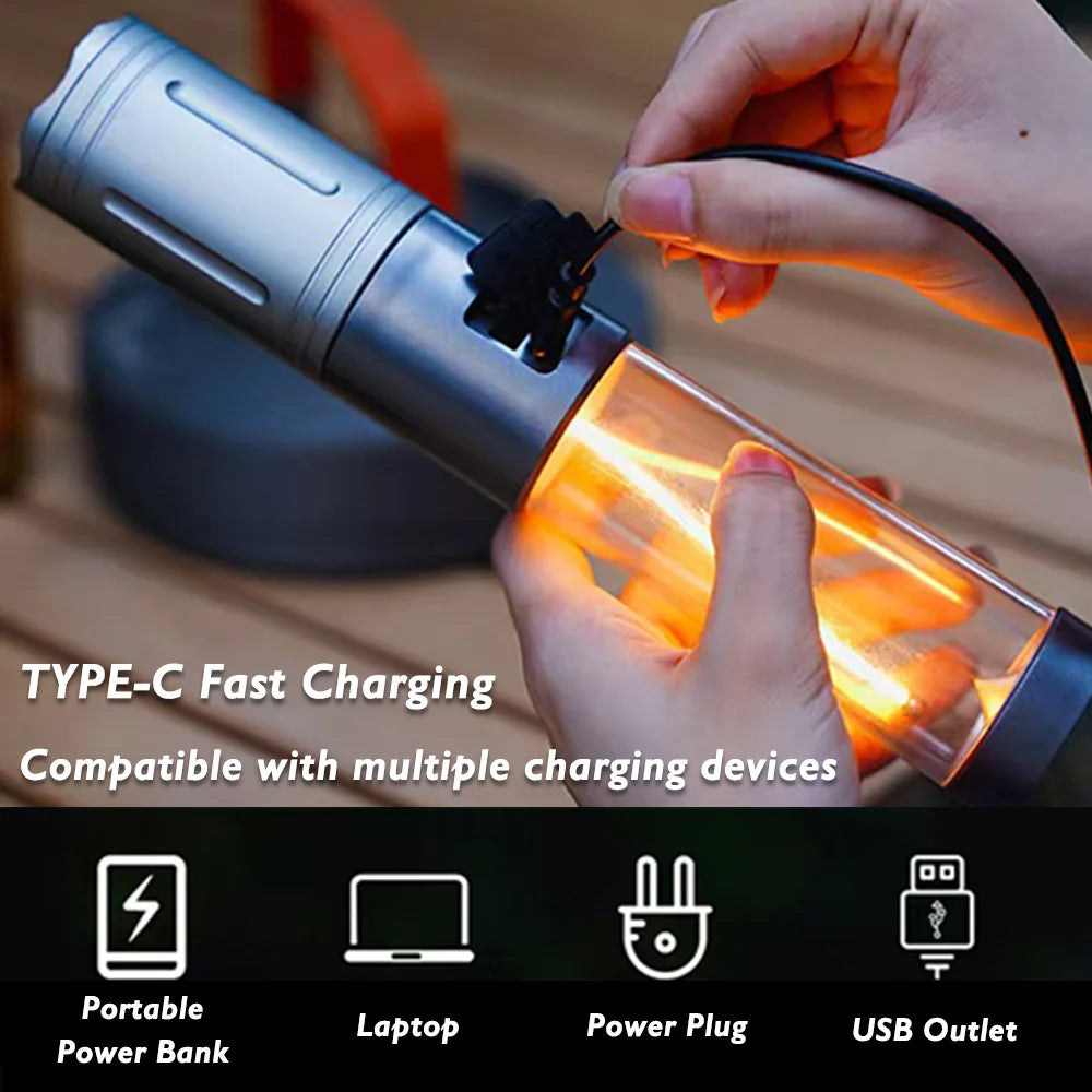 Rechargeable Outdoor Portable Hiking Camping Fishing Flashlight Telescoping Camping Lantern Telescopic Camping Light