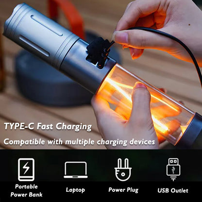 Rechargeable Outdoor Portable Hiking Camping Fishing Flashlight Telescoping Camping Lantern Telescopic Camping Light