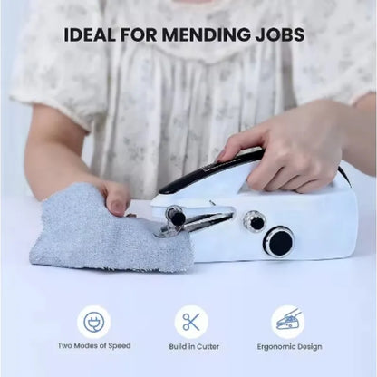 2025 New Mini Sewing Machine Handheld Mending Machine Plastic 2 Speed Single Thread Stitching Electric Sewing Small Gadget