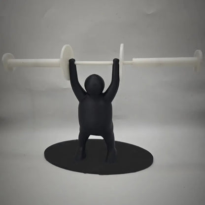 Funny Weightlifter Toilet Roll Holder Space Saving Plastic 3D Printed Toilet Paper Rack Fitness Themed