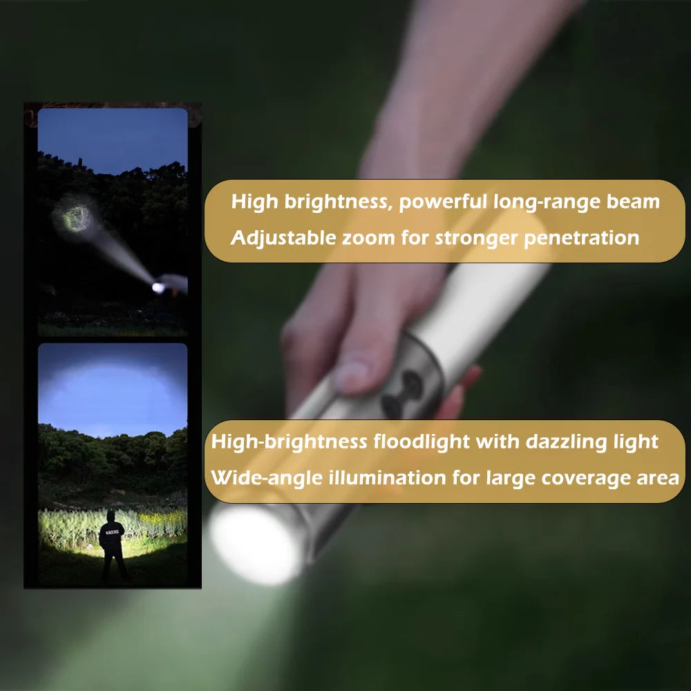 Rechargeable Outdoor Portable Hiking Camping Fishing Flashlight Telescoping Camping Lantern Telescopic Camping Light