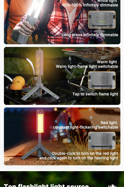Rechargeable Outdoor Portable Hiking Camping Fishing Flashlight Telescoping Camping Lantern Telescopic Camping Light
