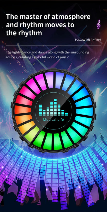 1x Car Music Rhythm Lamp with Fragrance Air Outlet Aromatherapy Air freshener perfume Voice App Control Rhythm Diffuser  RGB