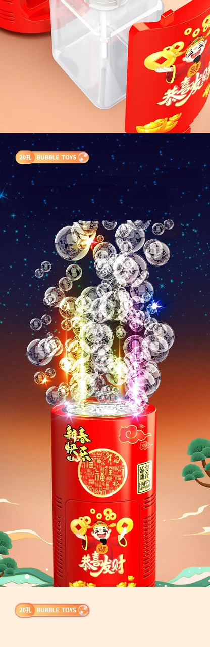 20 holes Fireworks bubble machine bubble blower on the ground electronic automatic landing Spring Festival gift New Year toys
