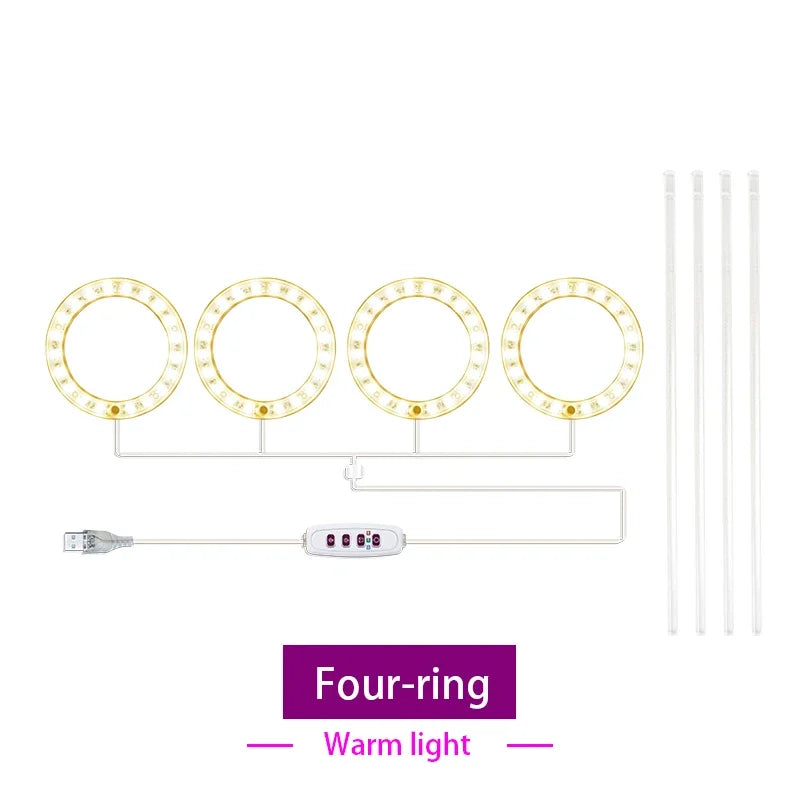 Led Angel Ring Grow Plant Light DC 5V USB Plug Phytolamp for Plants Full Spectrum Lamp For Indoor Seedlings Home Flower Succulet