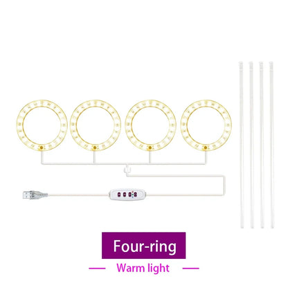 Led Angel Ring Grow Plant Light DC 5V USB Plug Phytolamp for Plants Full Spectrum Lamp For Indoor Seedlings Home Flower Succulet