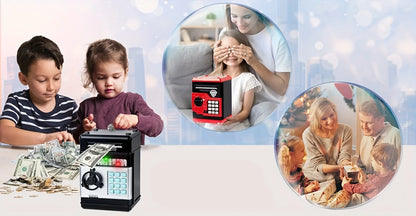 Creative Piggy Bank Automatic Mini Safe Coins Cash Saving Money Box Password Counter Code Key Lock Coin Bank ATM Child Gift