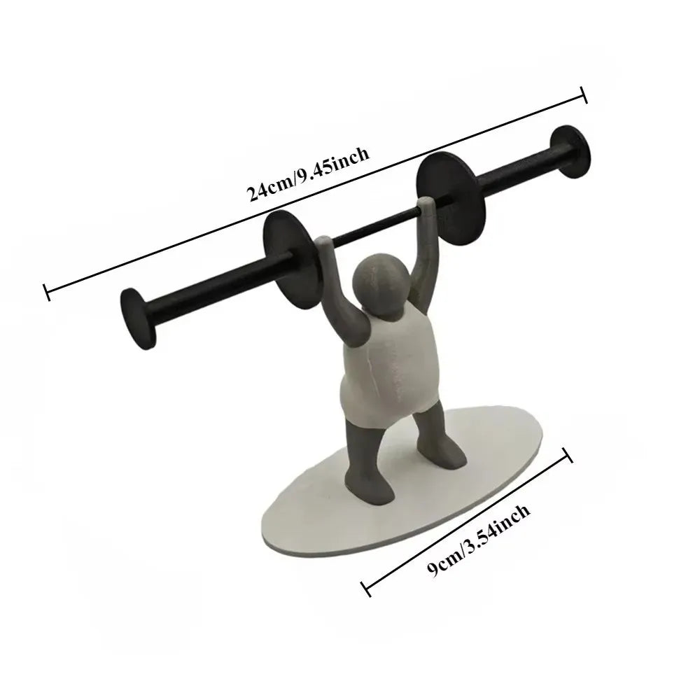 Funny Weightlifter Toilet Roll Holder Space Saving Plastic 3D Printed Toilet Paper Rack Fitness Themed