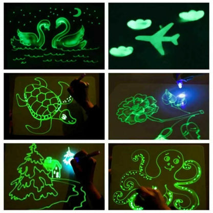 Hot Small Size Luminous Magic Drawing Board Light In Dark Children Kids Paint Toy DIY Educaitonal Boy Girl Educational Toys