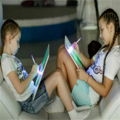 Hot Small Size Luminous Magic Drawing Board Light In Dark Children Kids Paint Toy DIY Educaitonal Boy Girl Educational Toys
