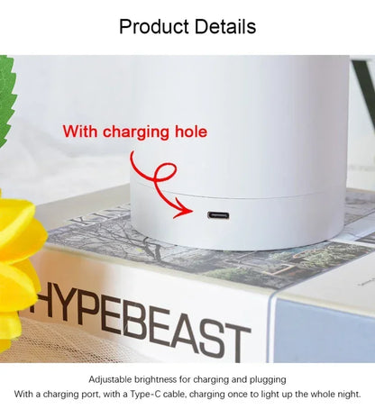 3 LED Night Light Rechargeable Sunflower Lights Interior Lighting Bedroom Bedside Desktop Decoration Table Lamp Night Lamps