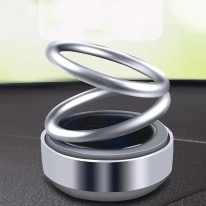 Solar Car Aromatherapy 360-degree Rotating Double Suspension Decoration Creative Car Interior Decoration Accessories