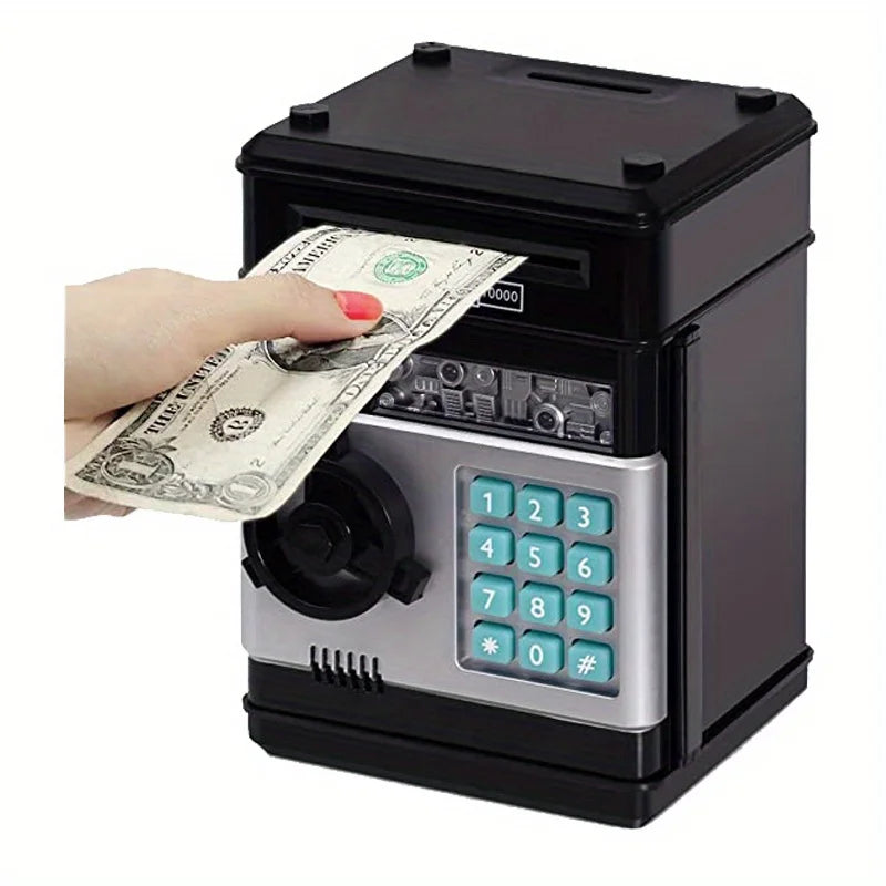 Creative Piggy Bank Automatic Mini Safe Coins Cash Saving Money Box Password Counter Code Key Lock Coin Bank ATM Child Gift