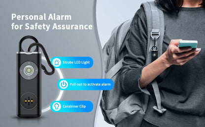 Hollarm Self Defense Personal Alarm for Women, Children, Elderly 130dB Siren Loud Rechargeable Keychain Alarm with LED Light
