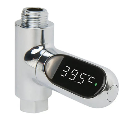 Smart LED Digital Shower Thermometer Kitchen Bathroom Faucet Shower Water Thermometer 360° Rotating Water Flow Power Generation